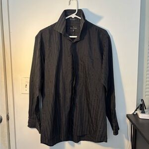 Stacy Adams Charcoal Striped Shirt